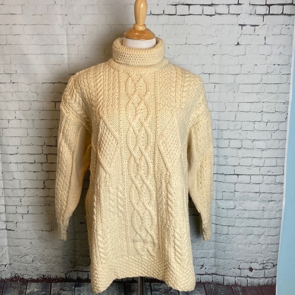 Kennedy of Ardara Vintage Cable-Knit Heavy Sweater Ireland New Wool Fisherman's - Picture 1 of 13